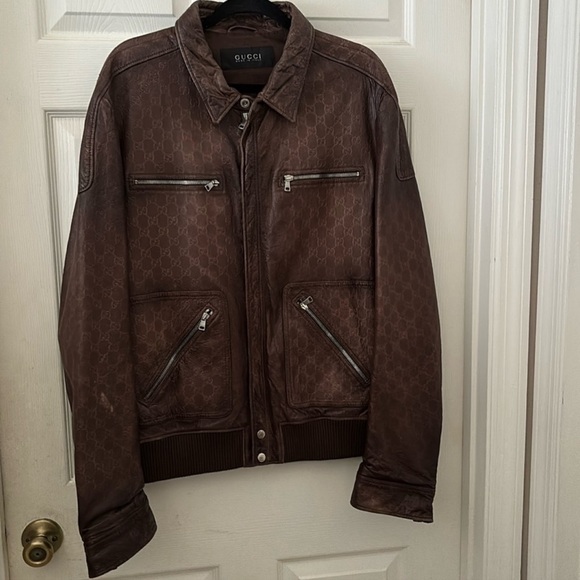 Gucci Signature GG Monogram Leather Jacket - Picture 2 of 13